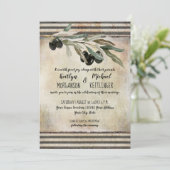 Industrial Olive Leaf Wreath Waterverf Typografie Kaart (Staand voorkant)