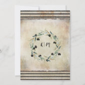 Industrial Olive Leaf Wreath Waterverf Typografie Kaart (Achterkant)