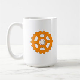 Industrial Orange Gear Cogwheel Koffiemok