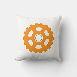 Industrial Orange Gear Cogwheel Kussen