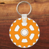 Industrial Orange Gear Cogwheel Sleutelhanger (Achterkant)