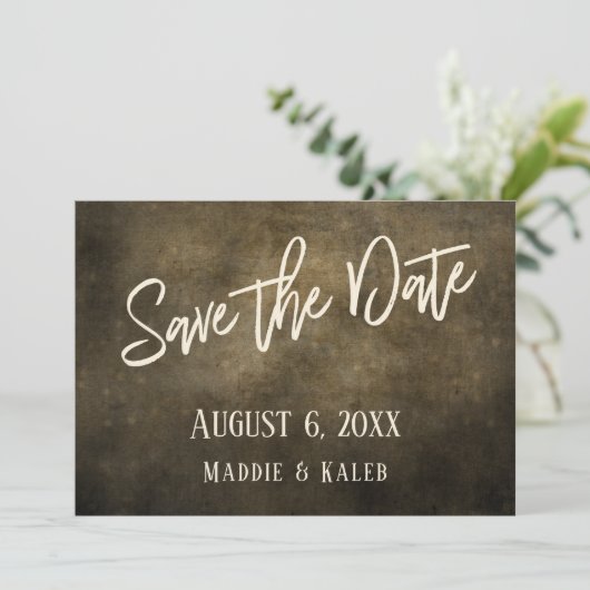 Industrial Save the Date Lights Casual Typografie (Staand voorkant)