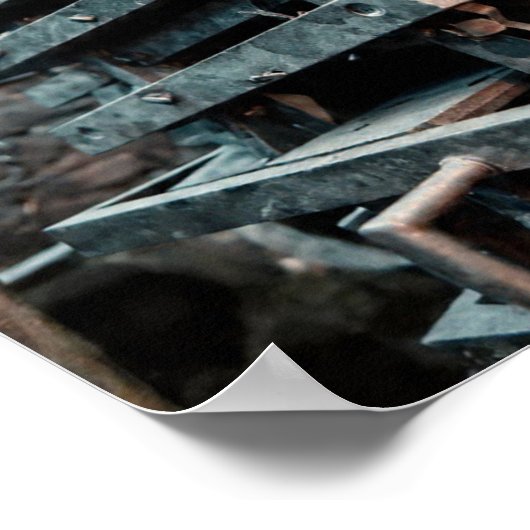 Industrial Sculpture: Layered Perspective of Clock Poster (Hoek)