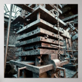 Industrial Sculpture: Layered Perspective of Clock Poster (Voorkant)