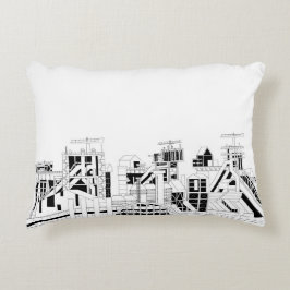 Industrial Skyline Accent Pillow Accent Kussen