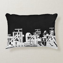 Industrial Skyline Accent Pillow Accent Kussen