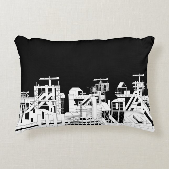 Industrial Skyline Accent Pillow Accent Kussen (Voorkant)