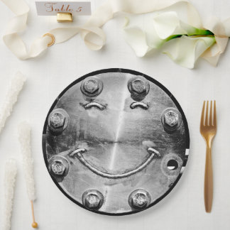 INDUSTRIAL SMILEY FACE Paper Plate Papieren Bordje