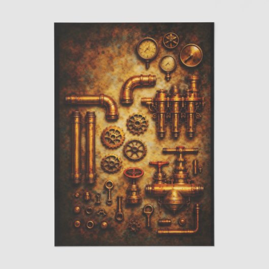 Industrial Steampunk Elements Set FH1 Decoupage Tissuepapier (Voorkant)