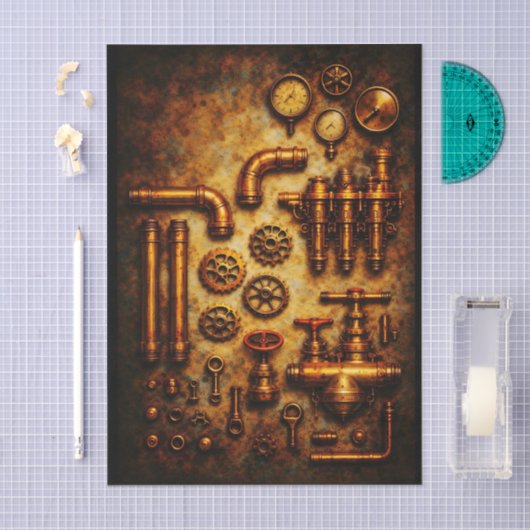 Industrial Steampunk Elements Set FH1 Decoupage Tissuepapier (Craft)