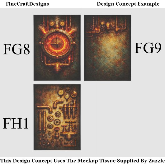 Industrial Steampunk Elements Set FH1 Decoupage Tissuepapier