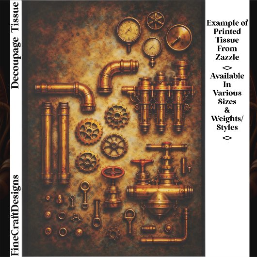 Industrial Steampunk Elements Set FH1 Decoupage Tissuepapier
