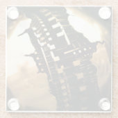 Industrial Steampunk Glazen Onderzetter (Achterkant)