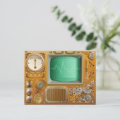 Industrial Steampunk-mediaspeler Briefkaart (Staand voorkant)