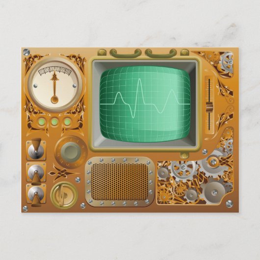 Industrial Steampunk-mediaspeler Briefkaart (Voorkant)