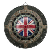 Industrial Steel British Flag Disk Graphic Dartbord (Voorkant)
