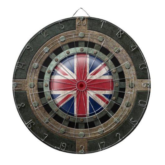 Industrial Steel British Flag Disk Graphic Dartbord (Voorkant)