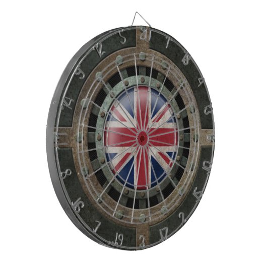 Industrial Steel British Flag Disk Graphic Dartbord (Voorkant Links)