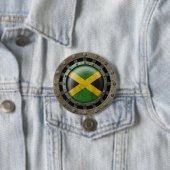 Industrial Steel Jamaican Flag Disk Graphic Ronde Button 7,6 Cm (In situ)