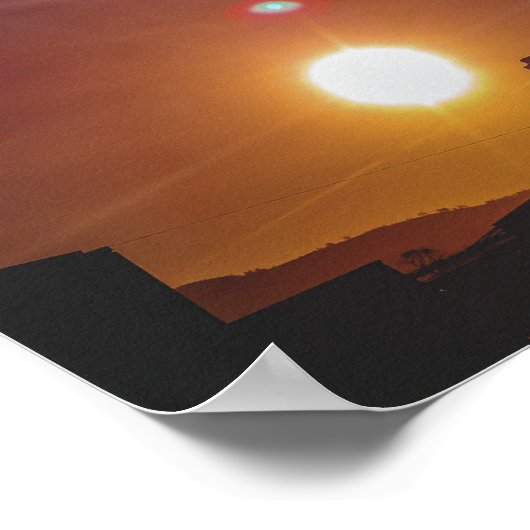 Industrial Sunrise in Welshpool, Wales Poster (Hoek)