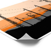  Industrial Sunset Silhouette Power Lines  Poster (Hoek)