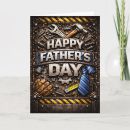 Industrial Tools Mechanic Fathers Day Feestdagen Kaart