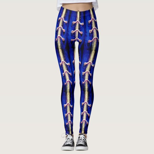 Industrial Urban Royal Blue Abstract Design Leggings (Voorkant)