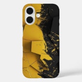 Industrial Yellow & Black Distressed Hexagon Phone Case-Mate iPhone Case (Achterkant)