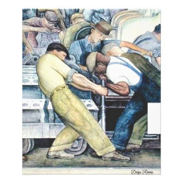 Industrie door Diego Rivera (1933) Foto Afdruk