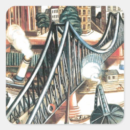 Industrie en handel vierkante sticker