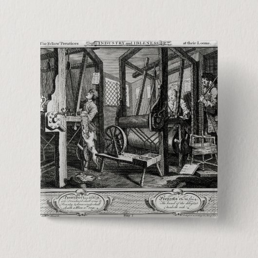 Industrie en knelpunten vierkante button 5,1 cm (Voorkant)