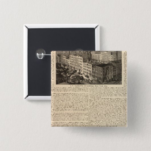 Industrie, magazijnen vierkante button 5,1 cm (Voorkant /achterkant)