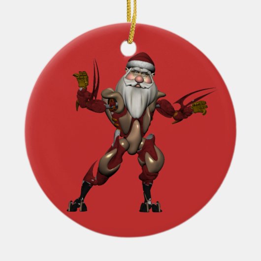 Industrie Robot Santa Claus Keramisch Ornament (Voorkant)