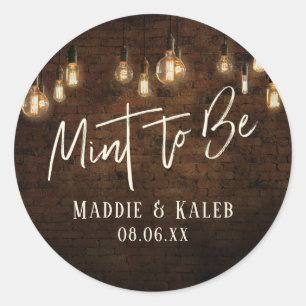 Industriebakstenen  Edison Lights Mint to be Ronde Sticker