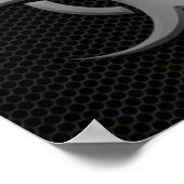 Industrieel biongevarensymbool met staaleffect poster (Hoek)