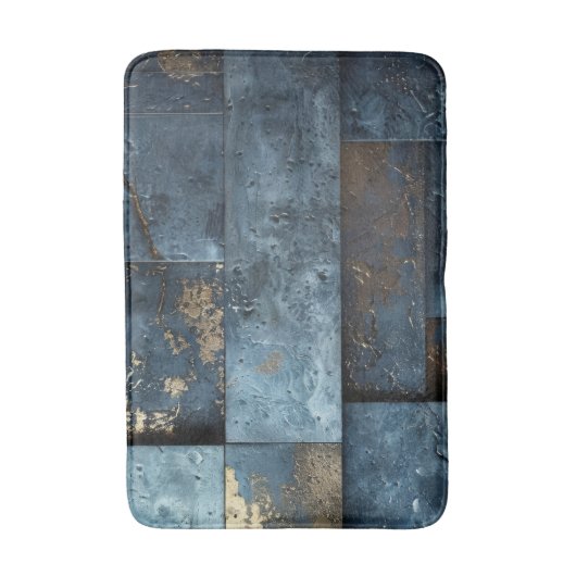 Industrieel blauw Abstract Badmat (Voorkant Verticaal)