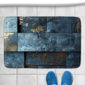 Industrieel blauw Abstract Badmat