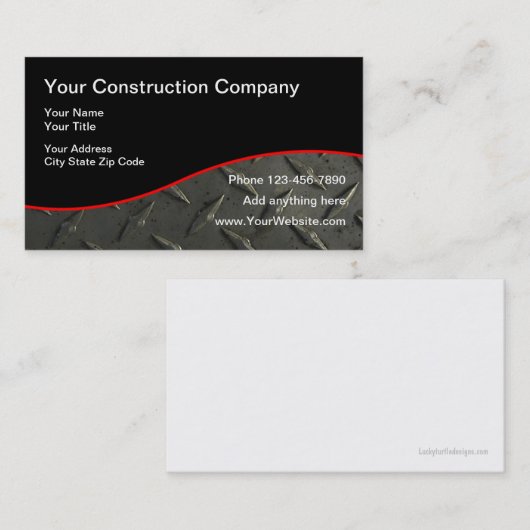 Industrieel constructieontwerp visitekaartje (Voorkant / Achterkant)