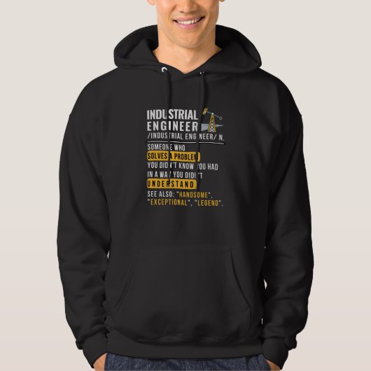 Industrieel Engineer Definitie Grappig Werk Hoodie (Voorkant)