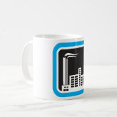 Industrieel Fabrieksicoon met Schoorstenen Koffiemok (Voorkant links)