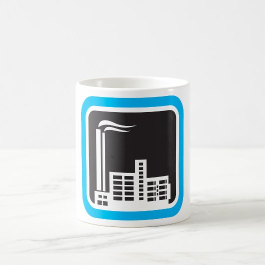 Industrieel Fabrieksicoon met Schoorstenen Koffiemok