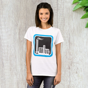 Industrieel fabrieksicoon met schoorstenen t-shirt