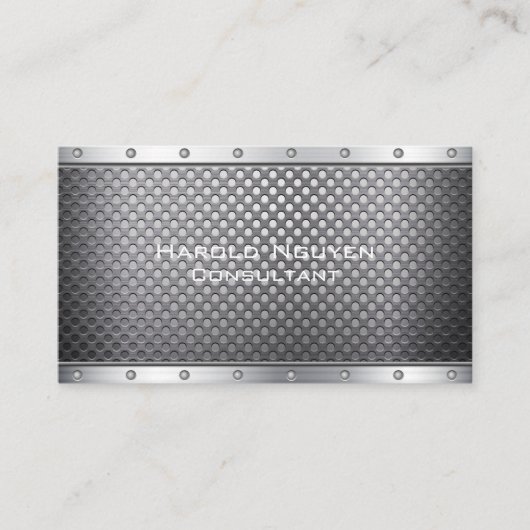 Industrieel geborsteld metaal Metaal roestvrij sta Visitekaartje (Voorkant)