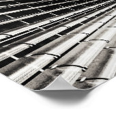Industrieel gebouw zwart-wit A4-poster Poster (Hoek)