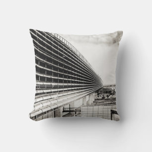 Industrieel gebouw Zwart-wit Sierkussen