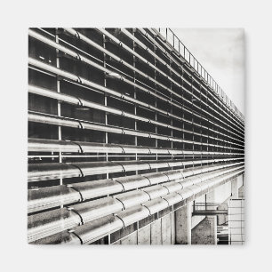 Industrieel gebouw Zwart-witte magneet