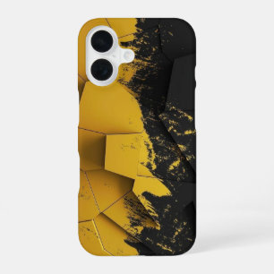 Industrieel Geel & Zwart Vervuild Zeshoekige Telef iPhone 16 Hoesje