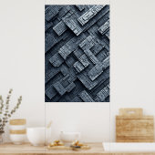 Industrieel geometrisch betonontwerp poster (Keuken)