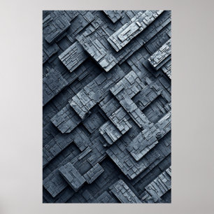 Industrieel geometrisch betonontwerp poster