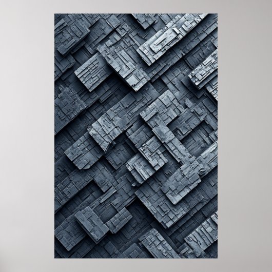 Industrieel geometrisch betonontwerp poster (Voorkant)